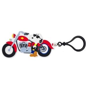 Peanuts Snoopy Joe Cool Motorcycle Rider Jacket Rubber 4" Bag Charm Keychain